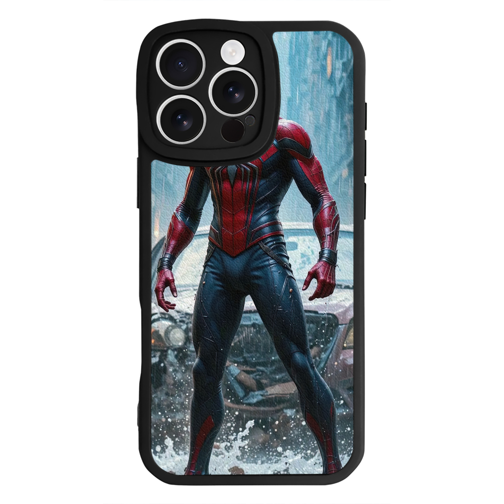 Spider Man スパイダーマン 【iPhone 16シリーズ対応】シリコンスマホケース（レザー調） 材質：シリコン
